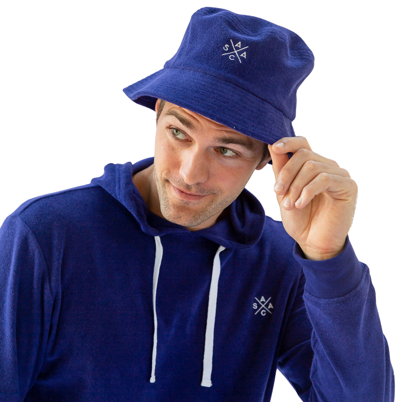 Adults Andy Cohen Navy Terry Bucket Hat