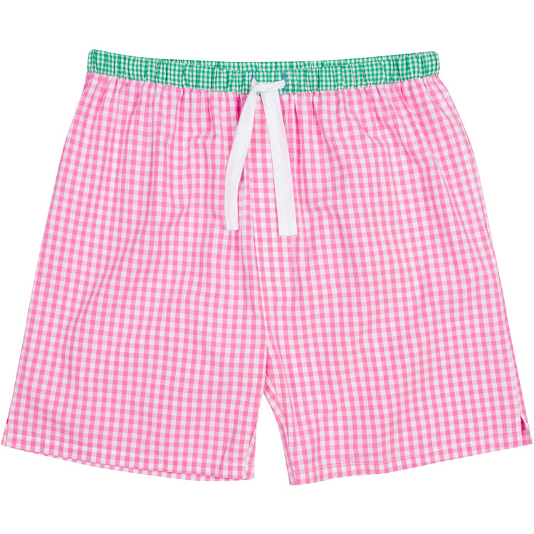 Men's Hepburn Gingham Pink Sleep Shorts