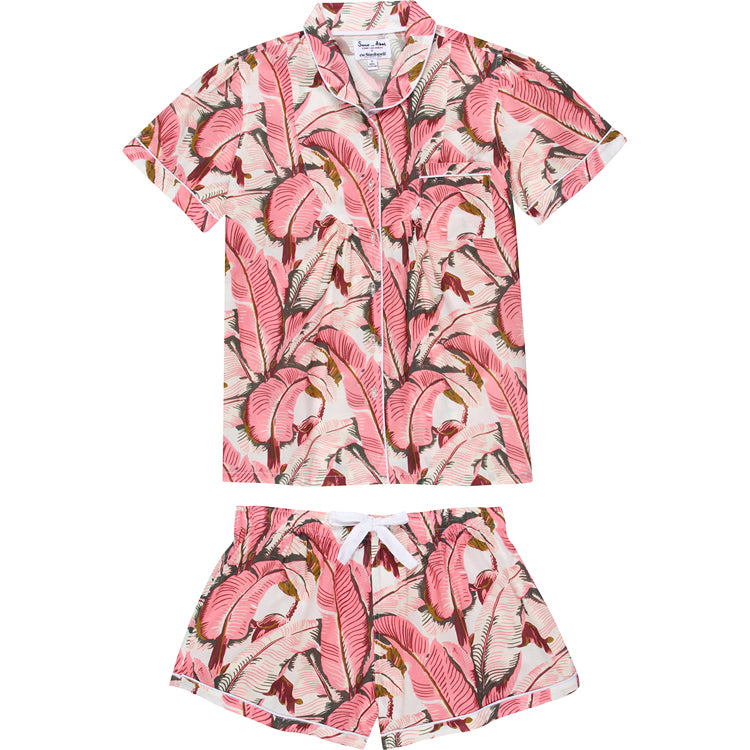 Women's Pink Martinique®, Banana Leaf Shirt + Boxer Set