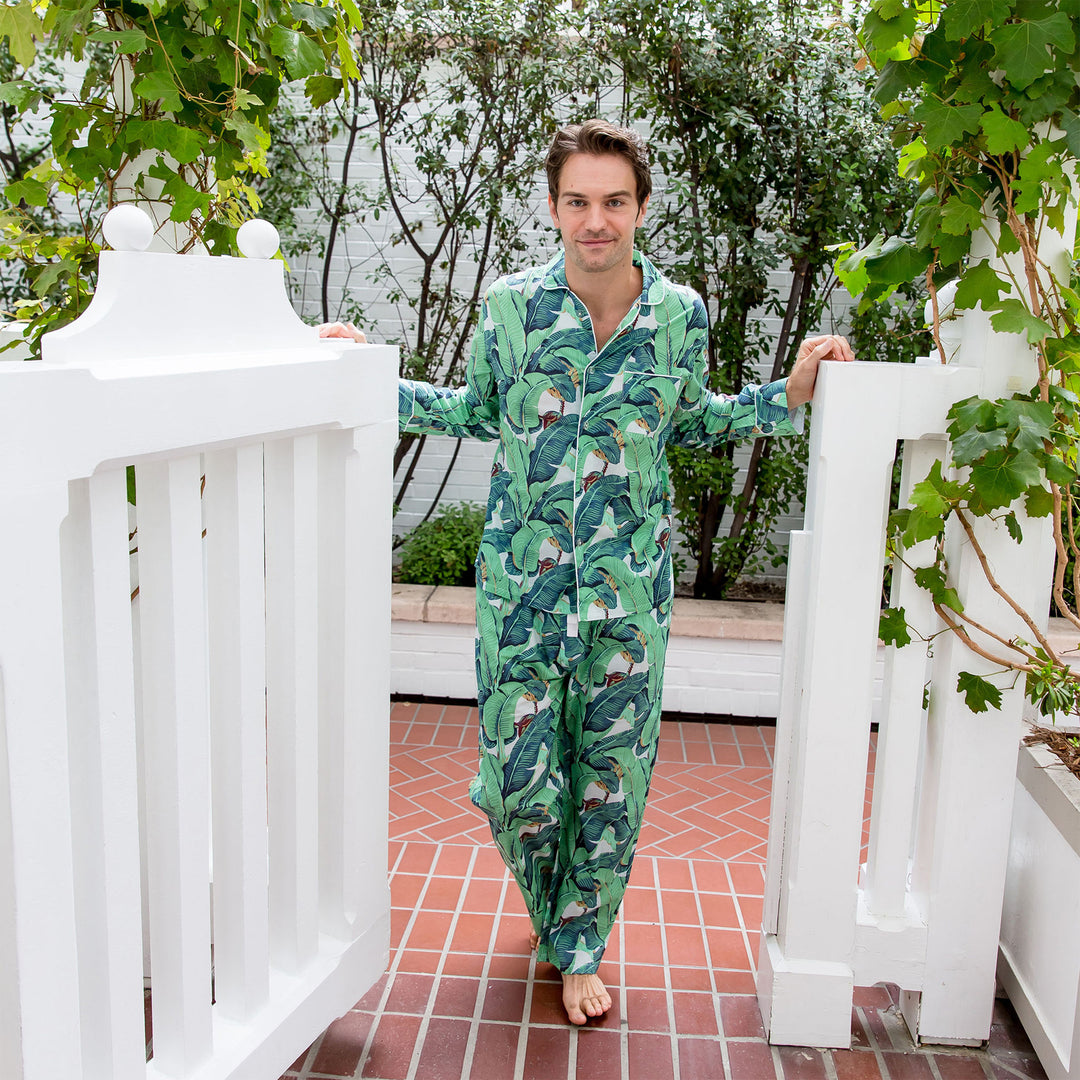 Leaf print pajamas sale