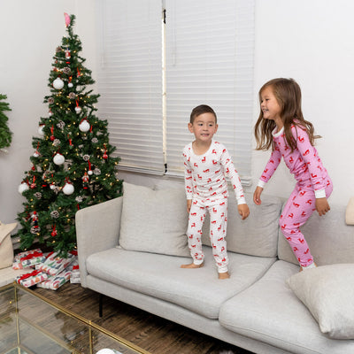 Kids Reindeer Red Long PJ Set