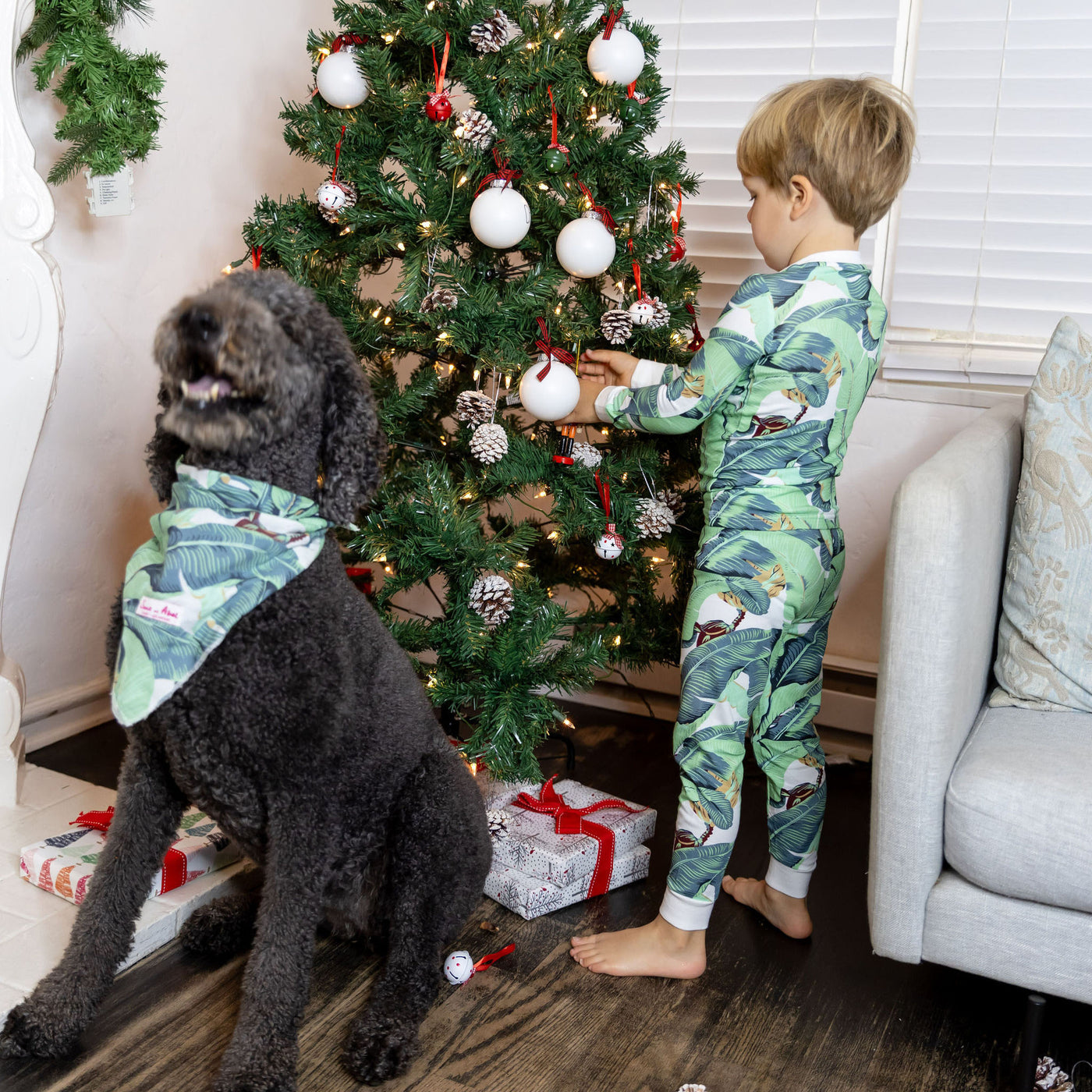 Kids Martinique® Green Banana Leaf PJ Set