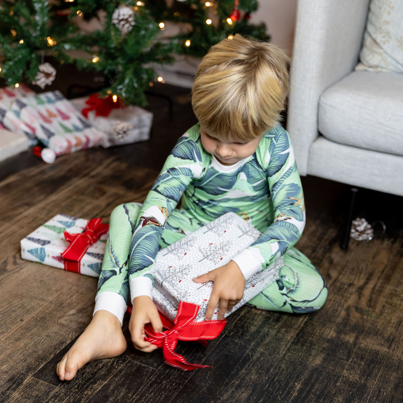 Kids Martinique® Green Banana Leaf PJ Set