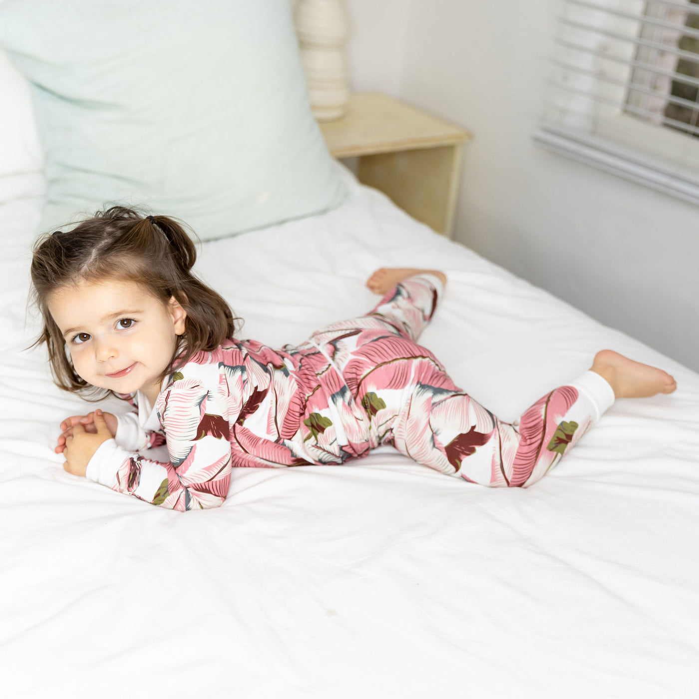 Kids Martinique® Pink Banana Leaf PJ Set