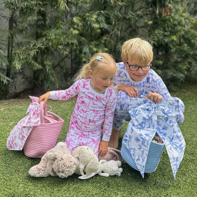 Kids Skydog Pink Toile Long PJ Set
