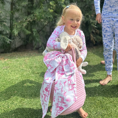 Kids Skydog Pink Toile Long PJ Set
