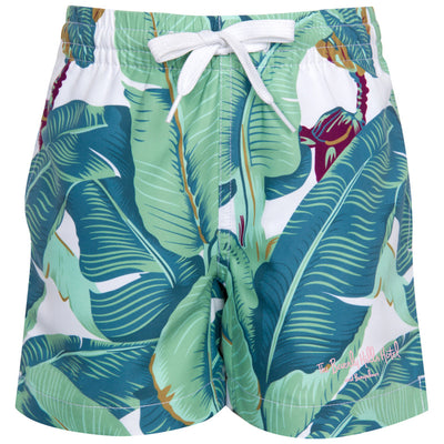 Kids Martinique® Green Banana Leaf Swim Shorts