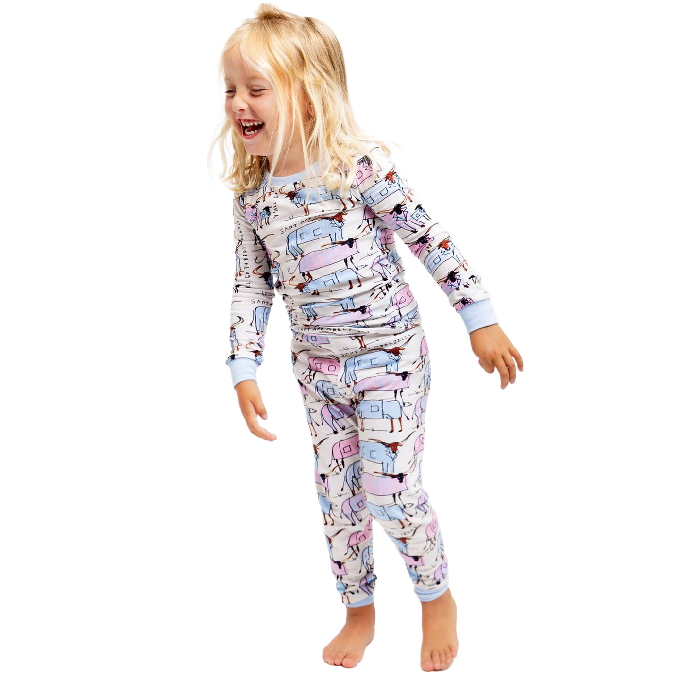 Kids Drawbertson Longhorns Long PJ Set