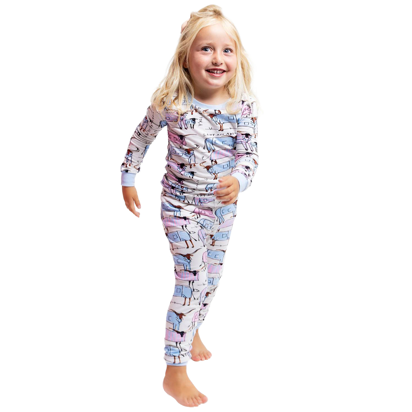 Kids Drawbertson Longhorns Long PJ Set