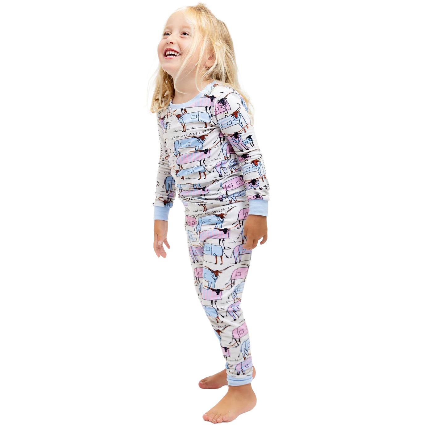 Kids Drawbertson Longhorns Long PJ Set