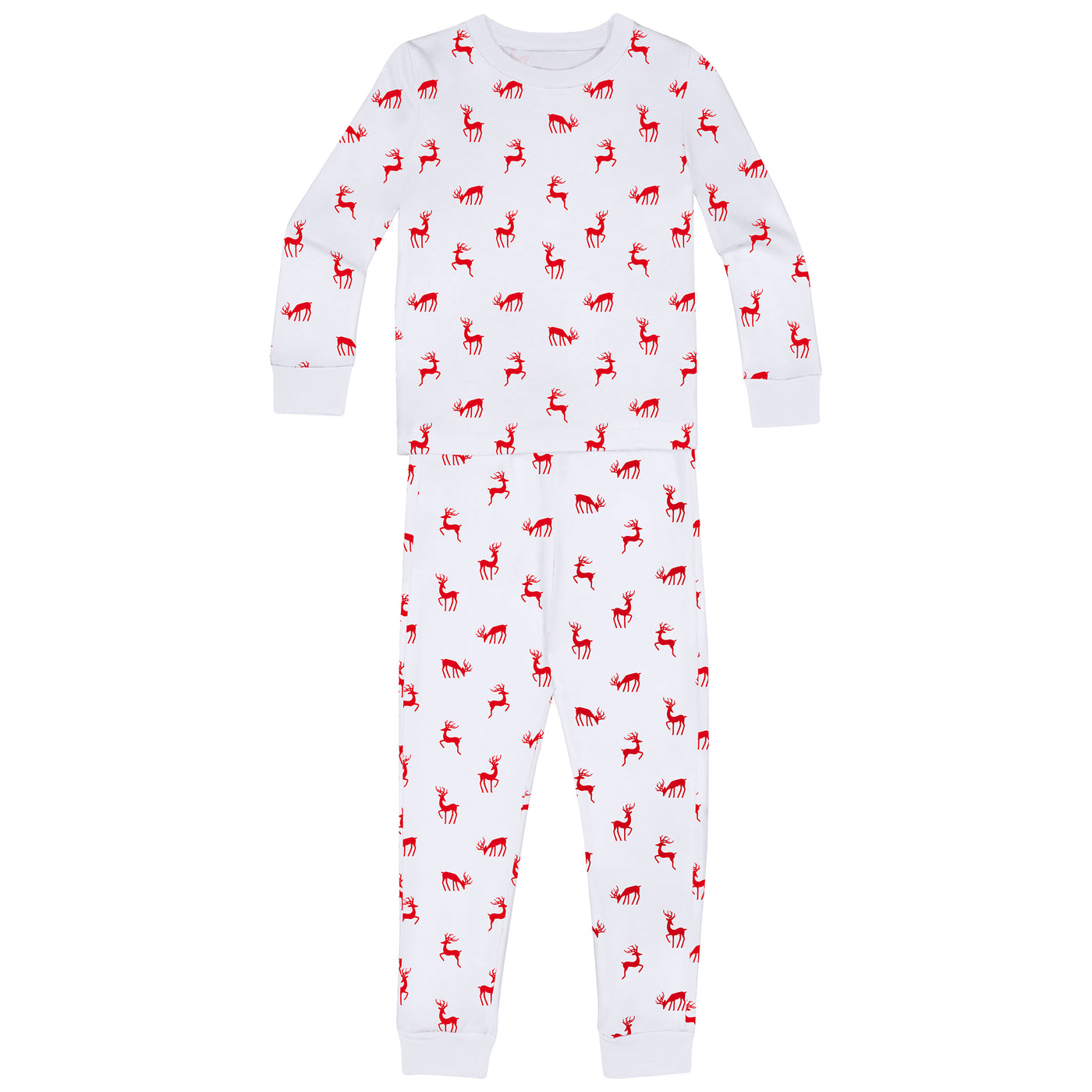 Kids Reindeer Red Long PJ Set