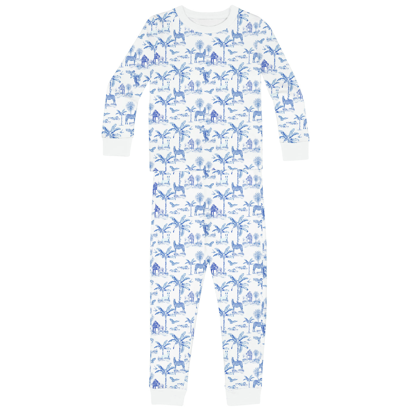 Kids Skydog Blue Toile Long PJ Set