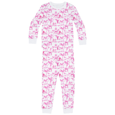 Kids Skydog Pink Toile Long PJ Set