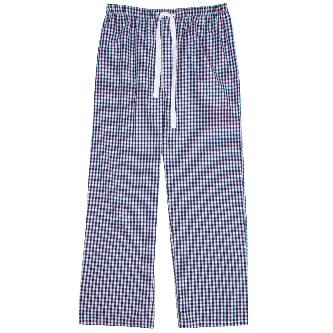 Men's Gingham Blue PJ Pants | Pure Cotton Pajamas | Sant and