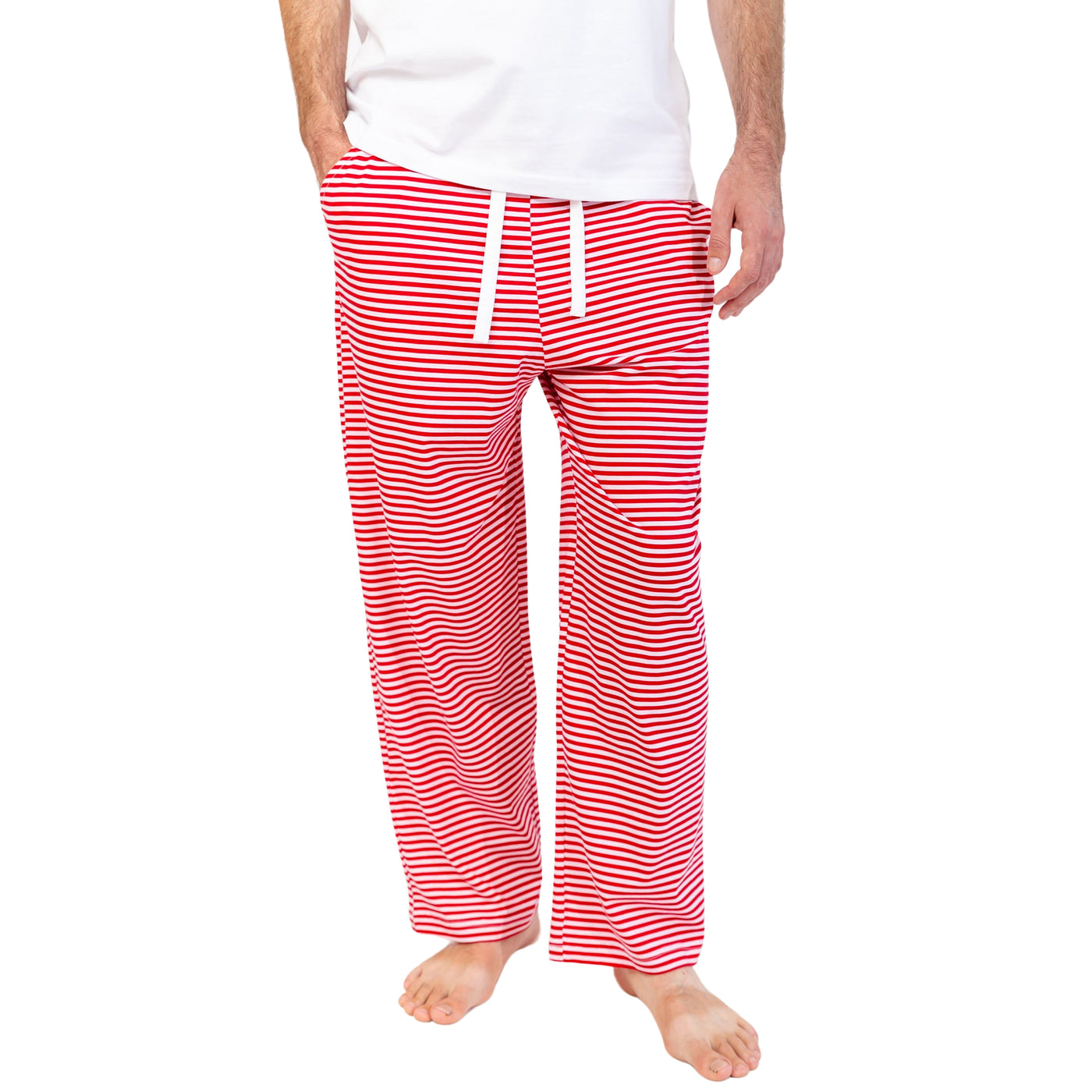 Men's Red Stripe Jersey PJ Pants