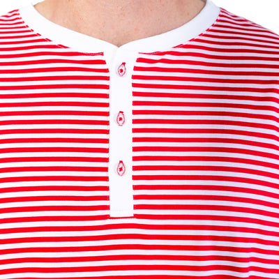 Men's Red Stripe Jersey Henley