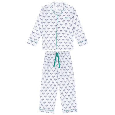 Men's Tennis Navy Long PJ Set