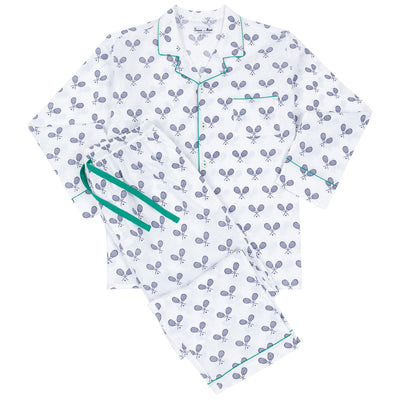 Men's Tennis Navy Long PJ Set