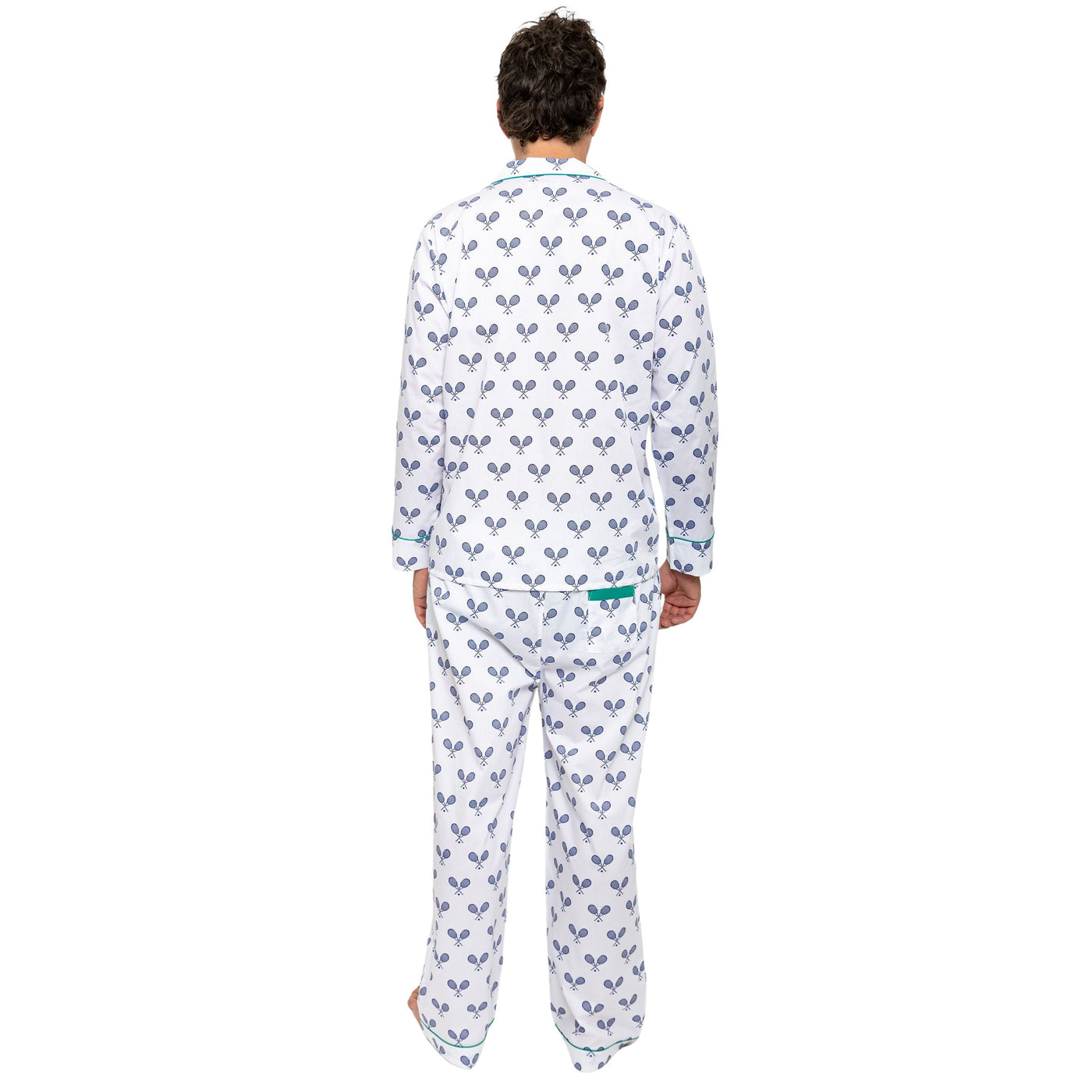 Men's Tennis Navy Long PJ Set