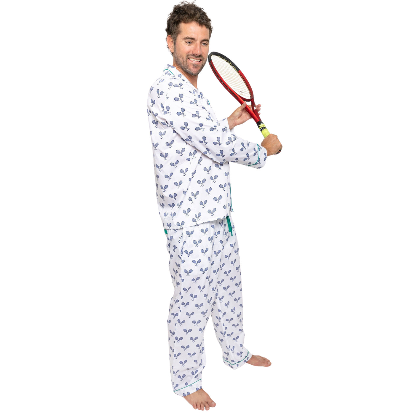 Men's Tennis Navy Long PJ Set