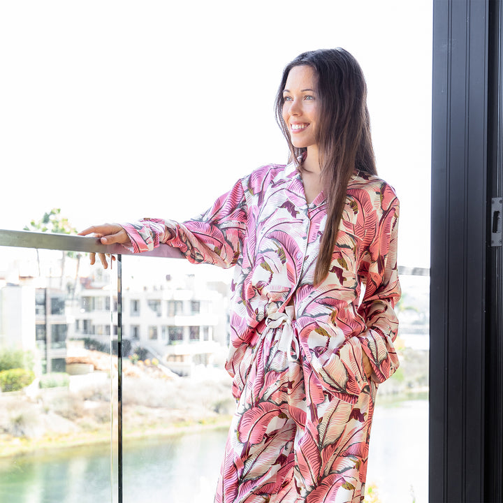Women's Martinique® Pink Banana Leaf PJ Set | Sant and Abel
