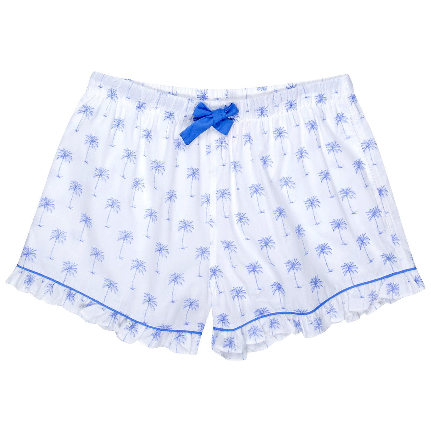 Women's Blue Palm Tree Boxer Shorts