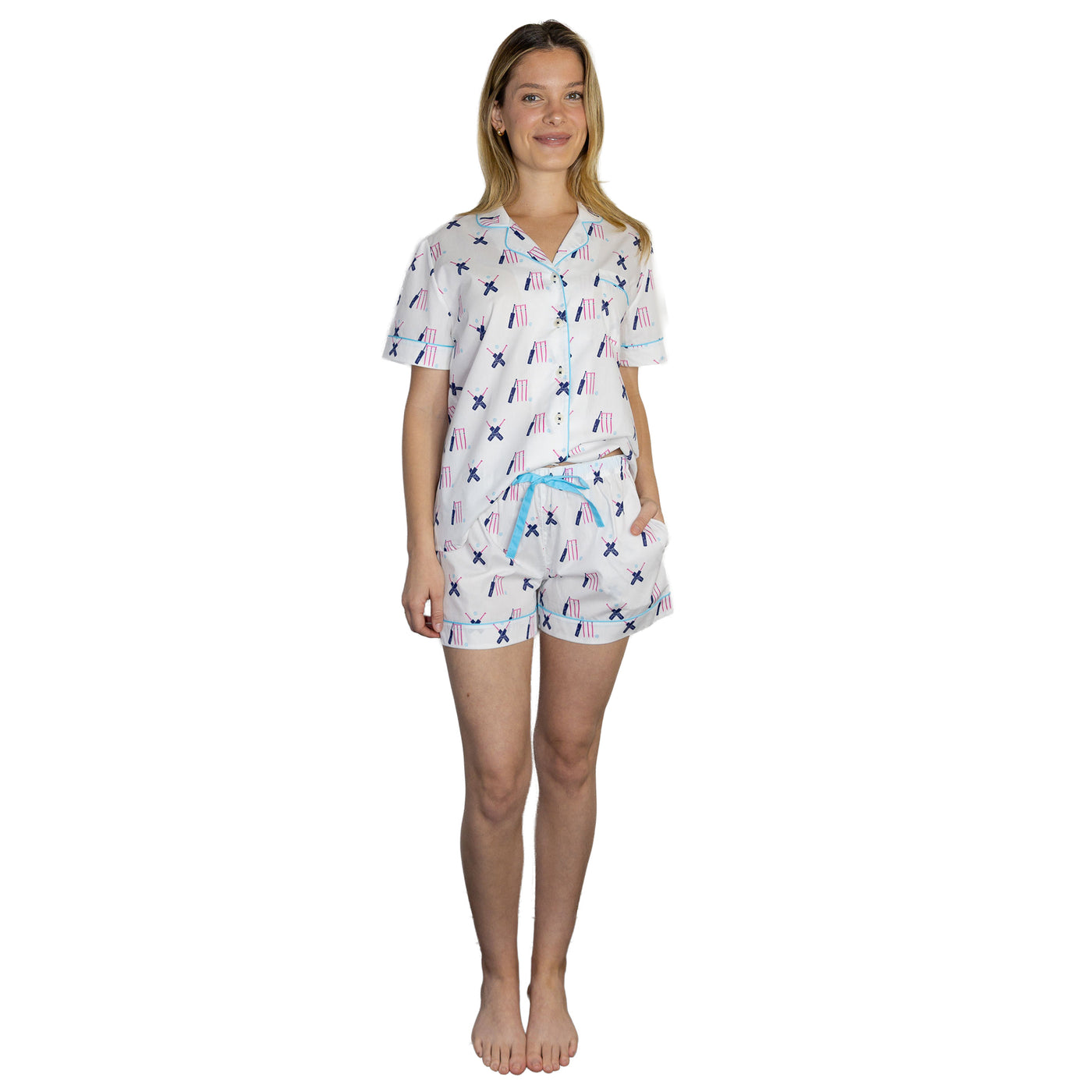 Women's Cricket Pink Short PJ Set