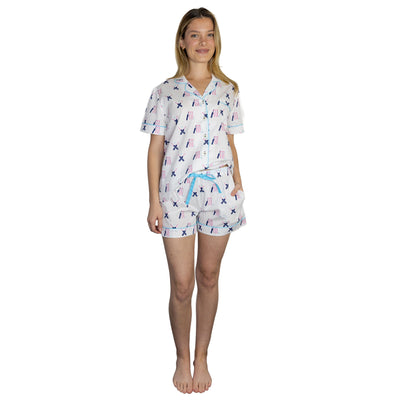 Women's Cricket Pink Short PJ Set