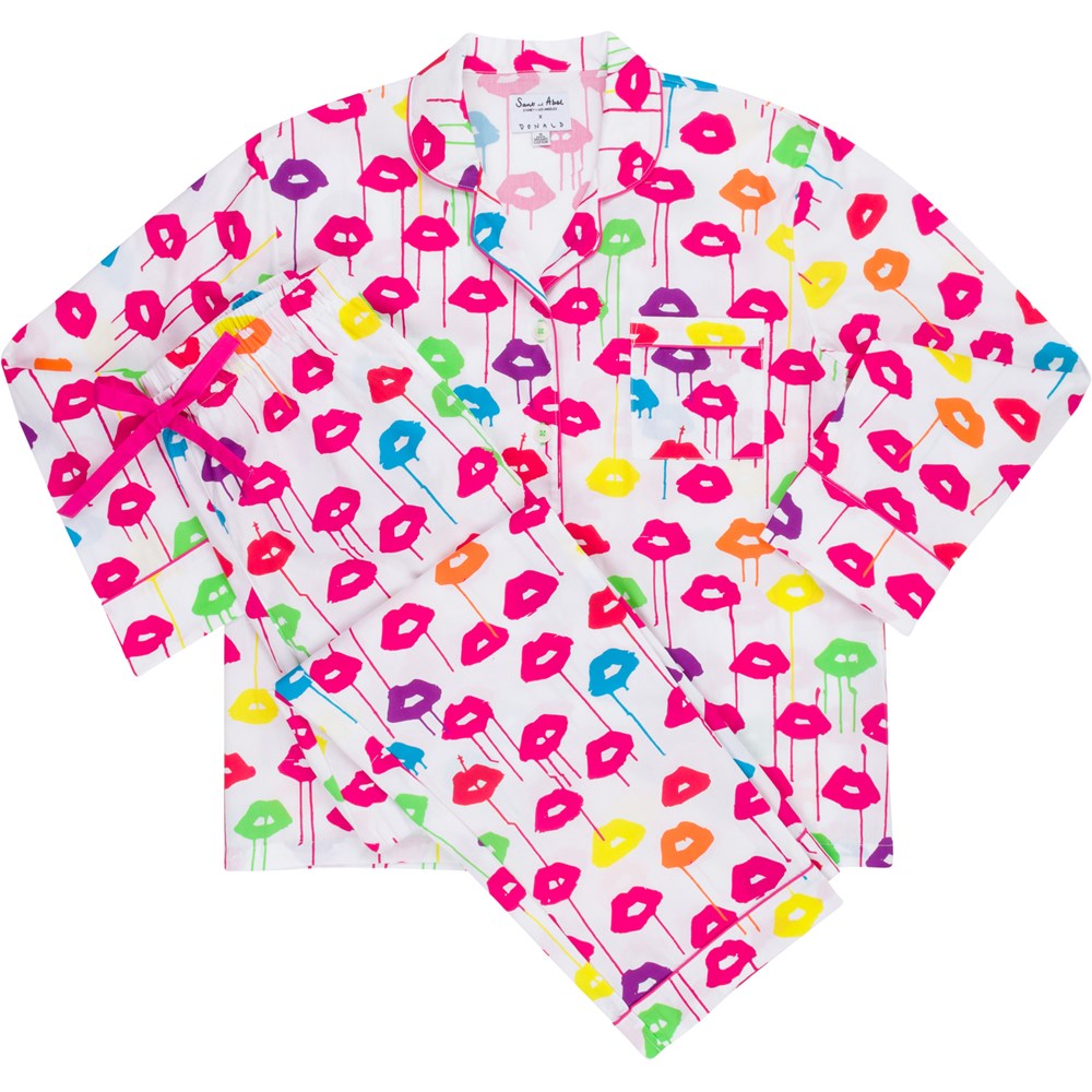 Women's Drawbertson Drippy Lips Long PJ Set