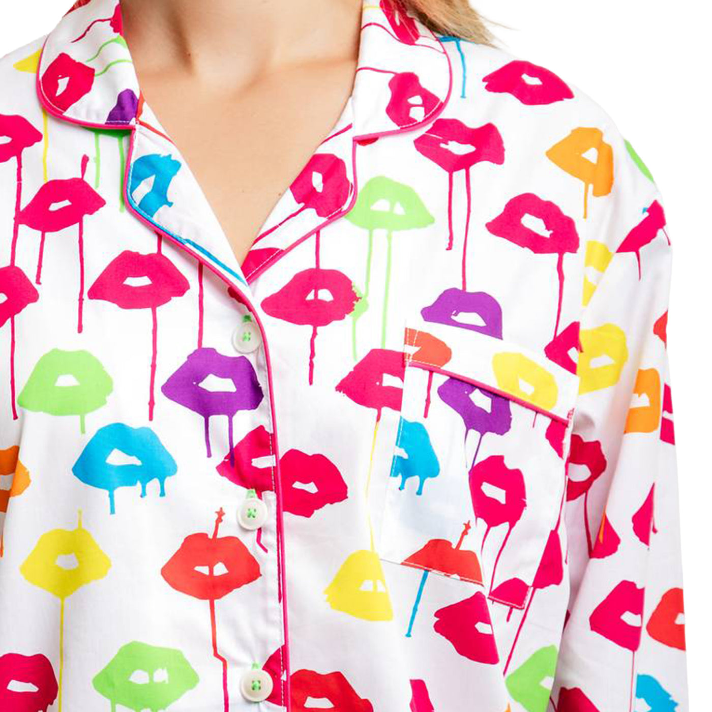 Women's Drawbertson Drippy Lips Long PJ Set