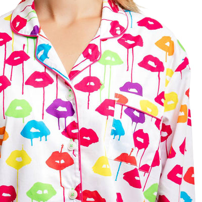 Women's Drawbertson Drippy Lips Long PJ Set