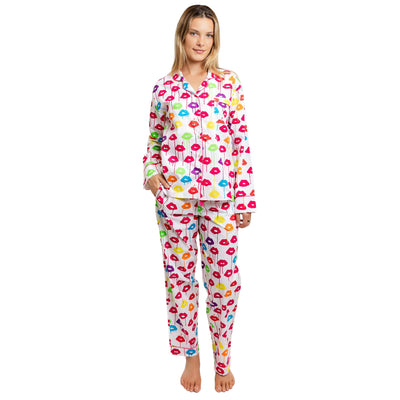 Women's Drawbertson Drippy Lips Long PJ Set