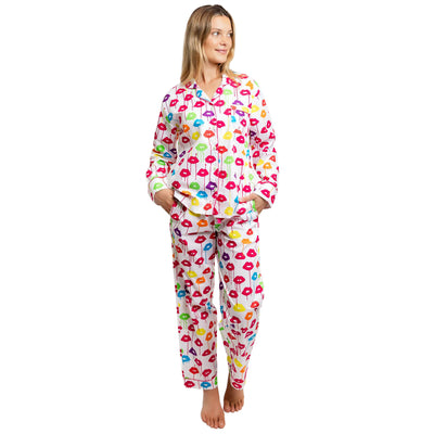 Women's Drawbertson Drippy Lips Long PJ Set
