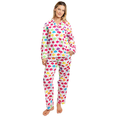 Women's Drawbertson Drippy Lips Long PJ Set