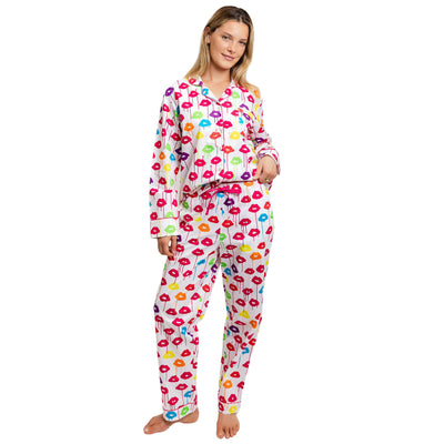 Women's Drawbertson Drippy Lips Long PJ Set