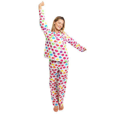 Women's Drawbertson Drippy Lips Long PJ Set