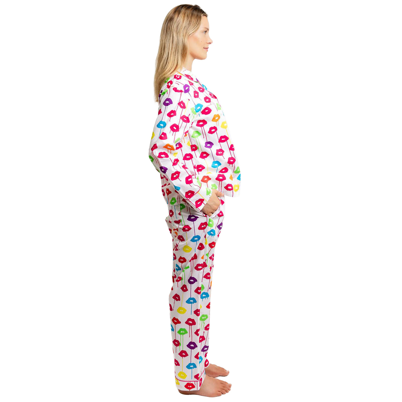Women's Drawbertson Drippy Lips Long PJ Set