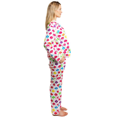 Women's Drawbertson Drippy Lips Long PJ Set