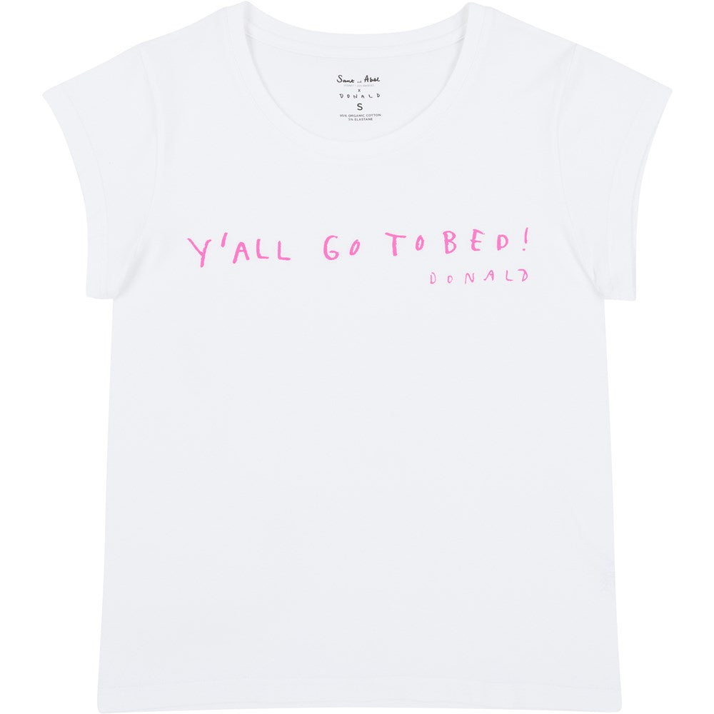 Women's Drawbertson Pink Y'All Go To Bed T-Shirt