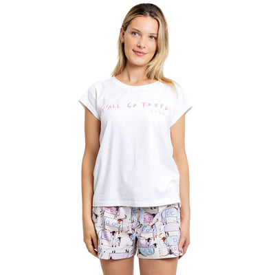 Women's Drawbertson Pink Y'All Go To Bed T-Shirt