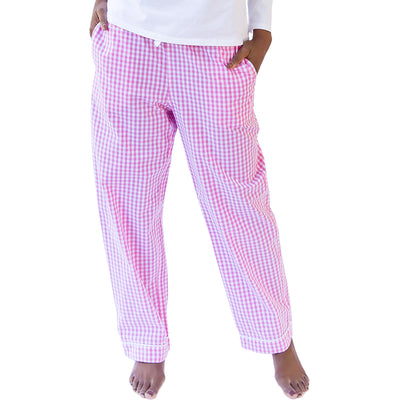Women's Hepburn Gingham Pink PJ Pants