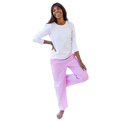 Women's Hepburn Gingham Pink PJ Pants