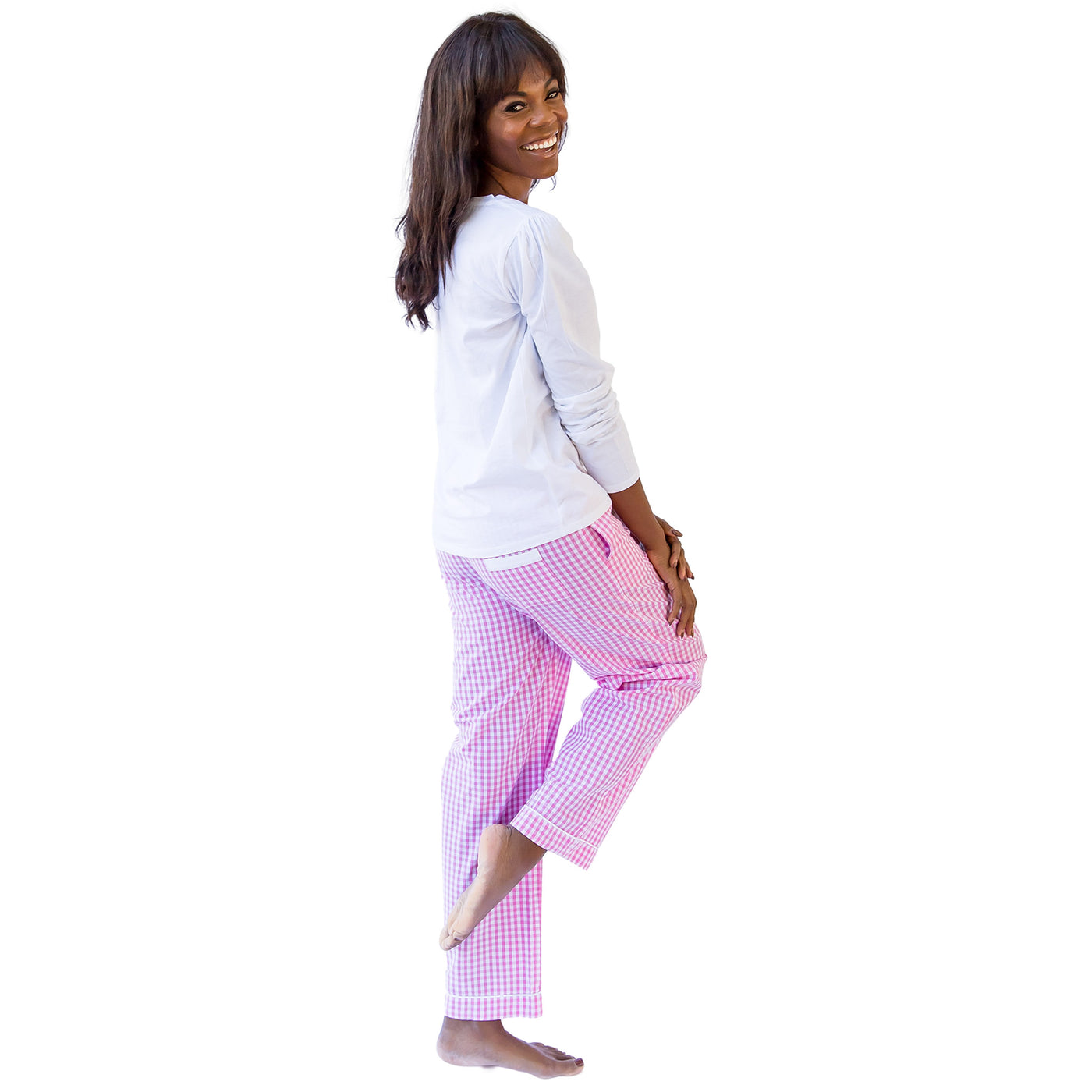 Women's Hepburn Gingham Pink PJ Pants