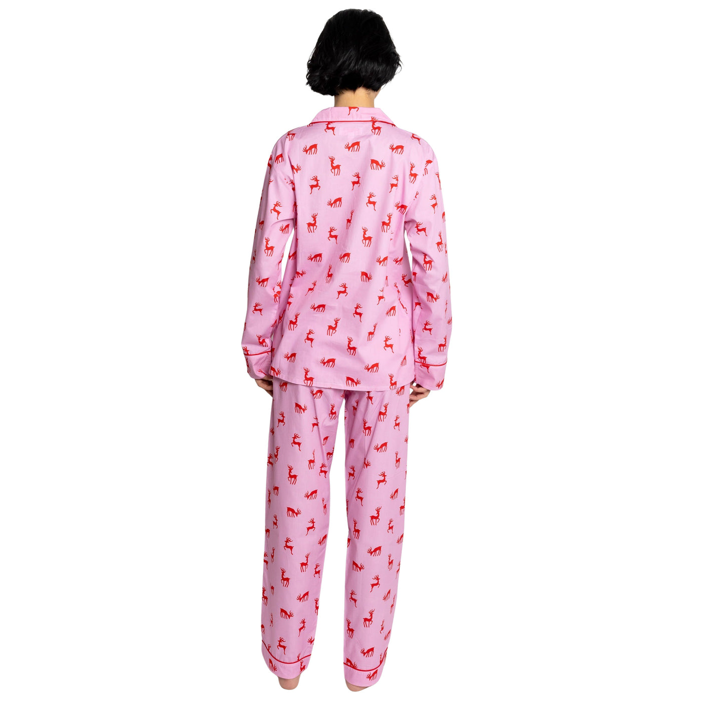 Women's Reindeer Pink Long PJ Set