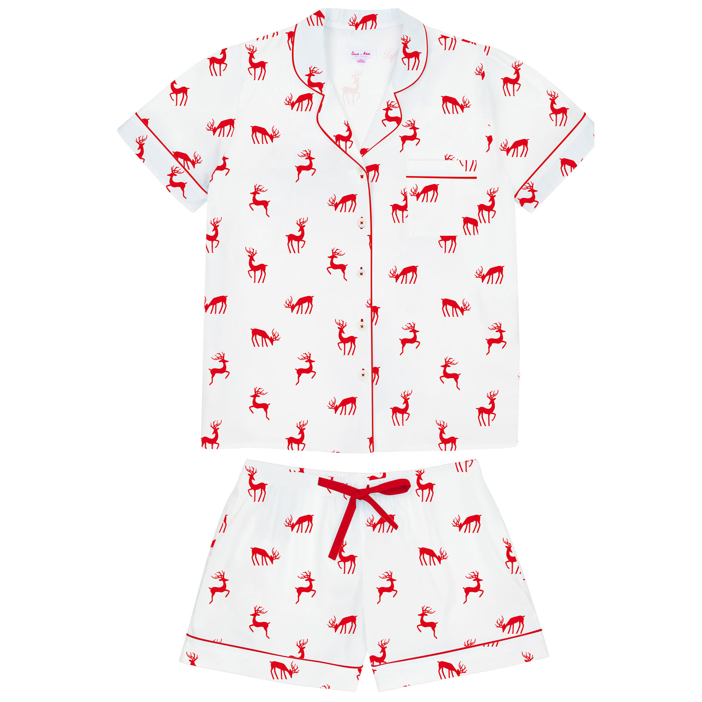 Women's Reindeer Red Short PJ Set