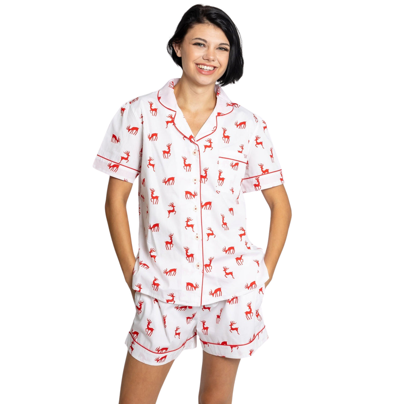 Women's Reindeer Red Short PJ Set