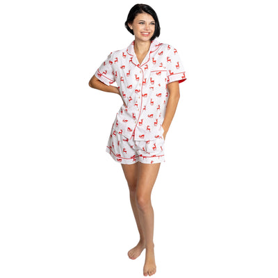 Women's Reindeer Red Short PJ Set