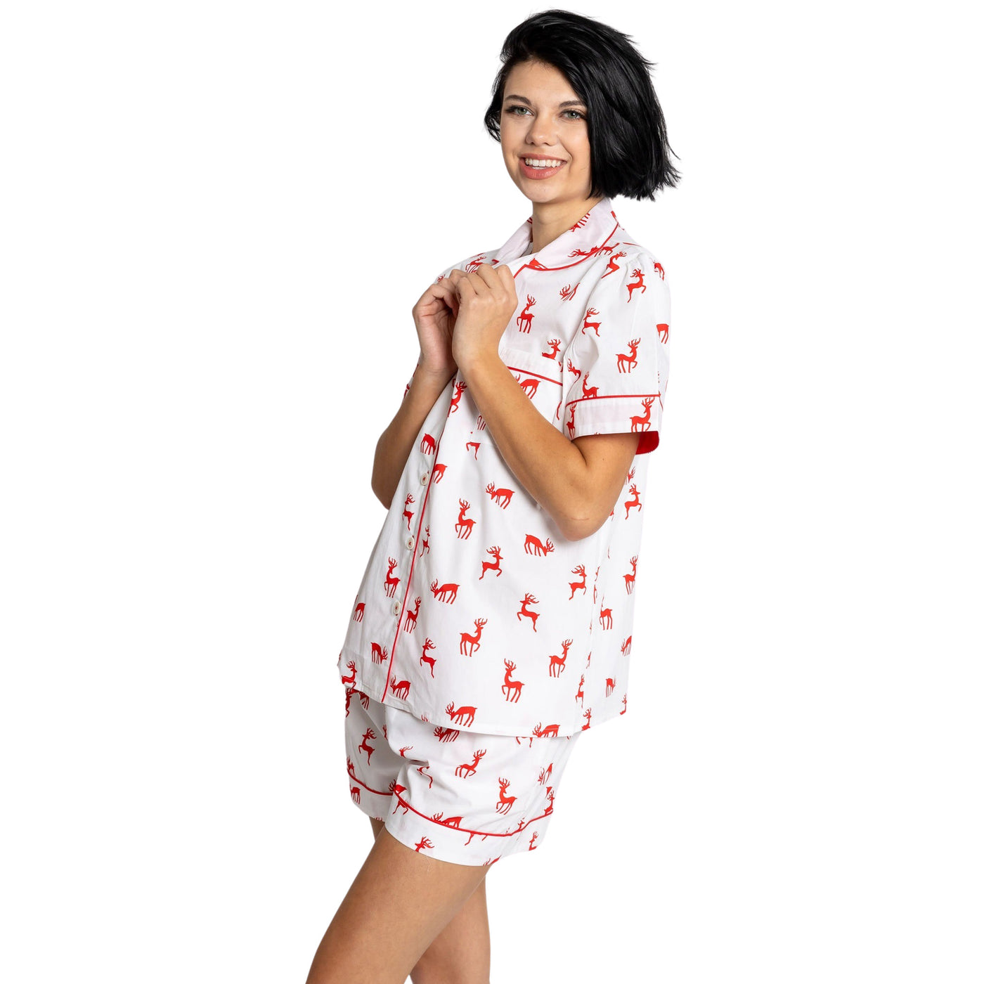 Women's Reindeer Red Short PJ Set