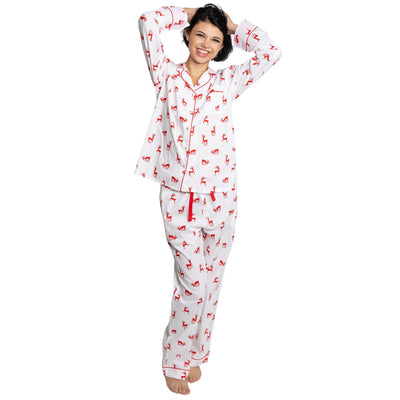 Women's Reindeer Red Long PJ Set