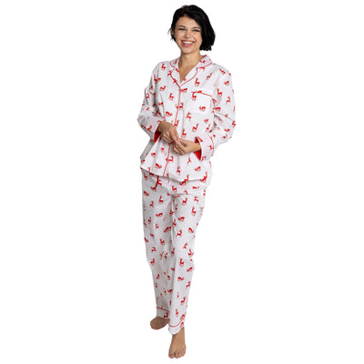 Women's Reindeer Red Long PJ Set